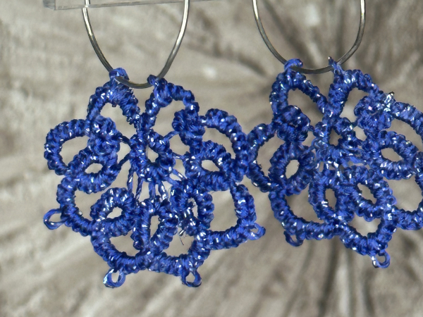 "Stardrift Hoops" Tatted Lace Earrings Style 1