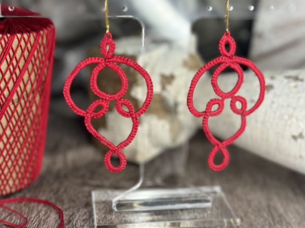 "Threaded Return" Tatted Lace Earrings