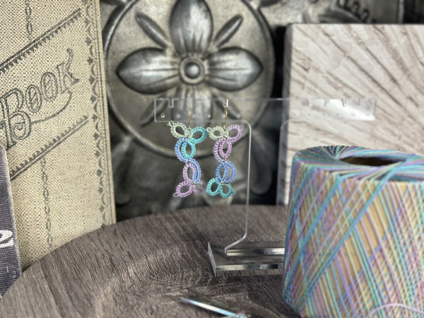 "Skydrop Tangle" Tatted Lace Earrings