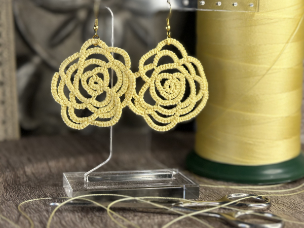 "Sub Rosa" Tatted Lace Earrings