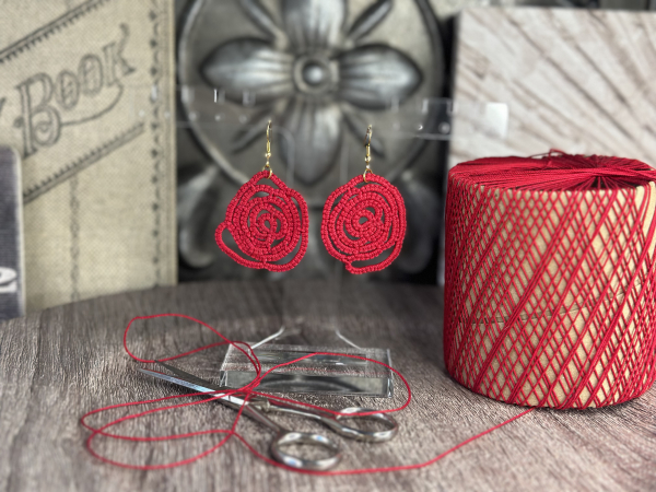 "Sub Rosa" Tatted Lace Earrings