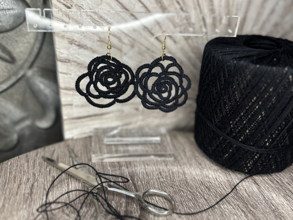 "Sub Rosa" Tatted Lace Earrings