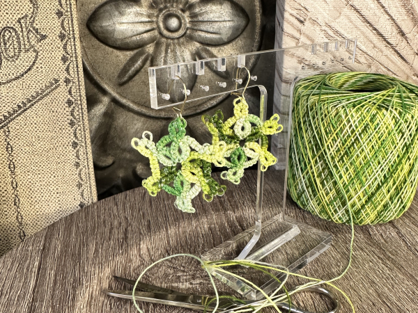 "Whimwood Whirl" Tatted Lace Earrings