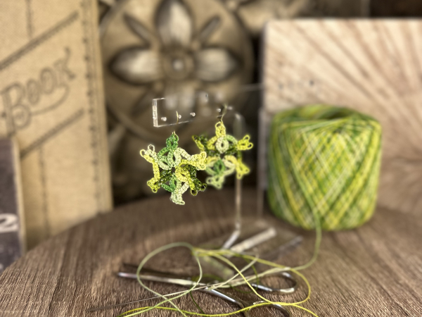 "Whimwood Whirl" Tatted Lace Earrings