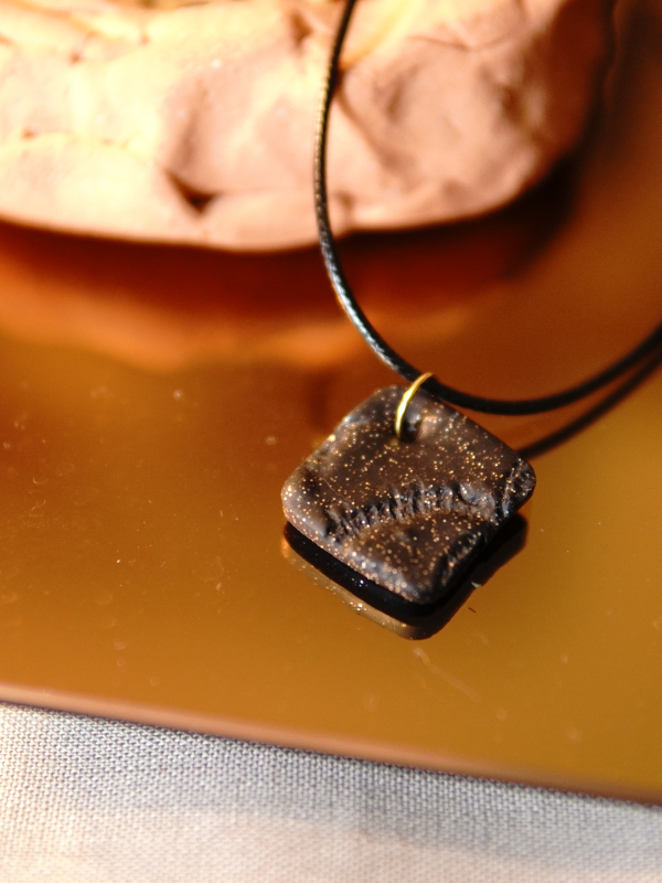 Black cord handmade necklace