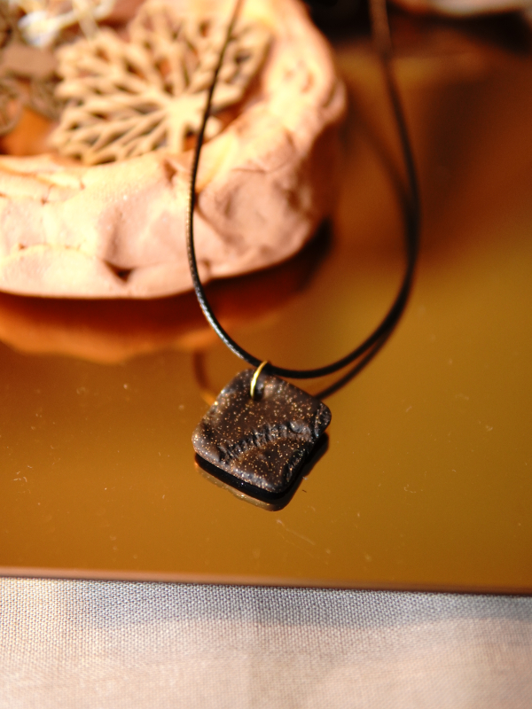 Textured midnight clay jewelry