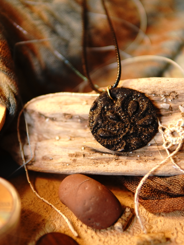 Textured midnight clay jewelry