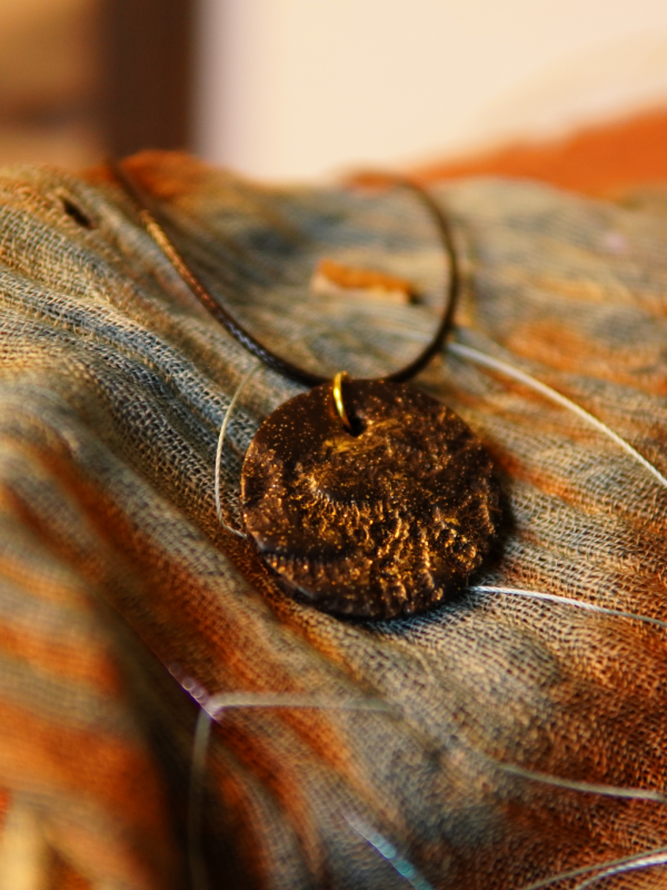 One of a kind black clay necklace