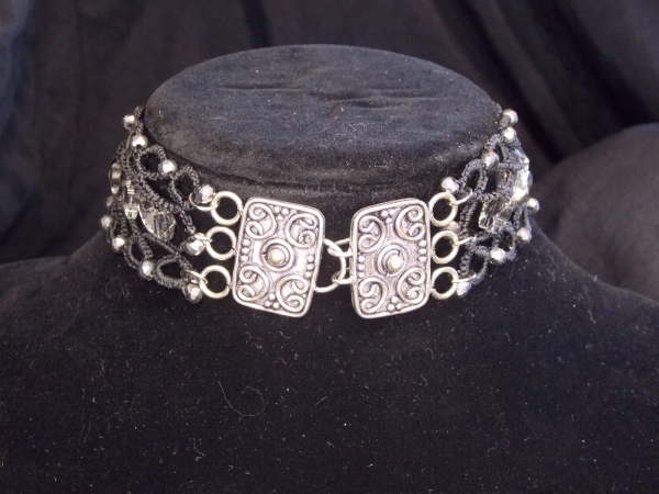 "Crystal Butterflies" Tatted Choker