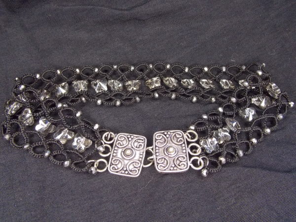 "Crystal Butterflies" Tatted Choker