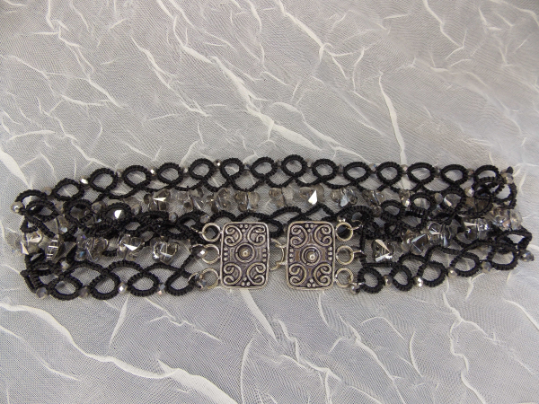 "Crystal Butterflies" Tatted Choker