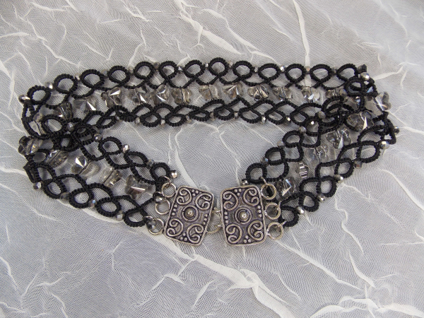 "Crystal Butterflies" Tatted Choker