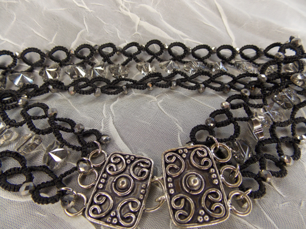 "Crystal Butterflies" Tatted Choker