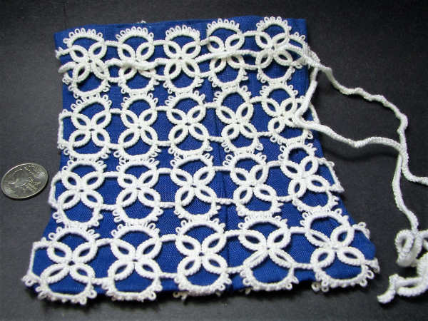 "Cottage Window Purse" Tatted Linen Bag