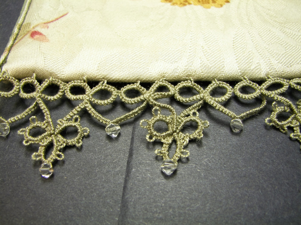 "Whispers of the Verdant Parlor" Tatting Trimmed Bag
