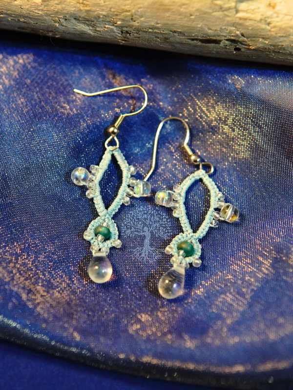 Tatted lace jewelry inspired by the rhythm of the waves.