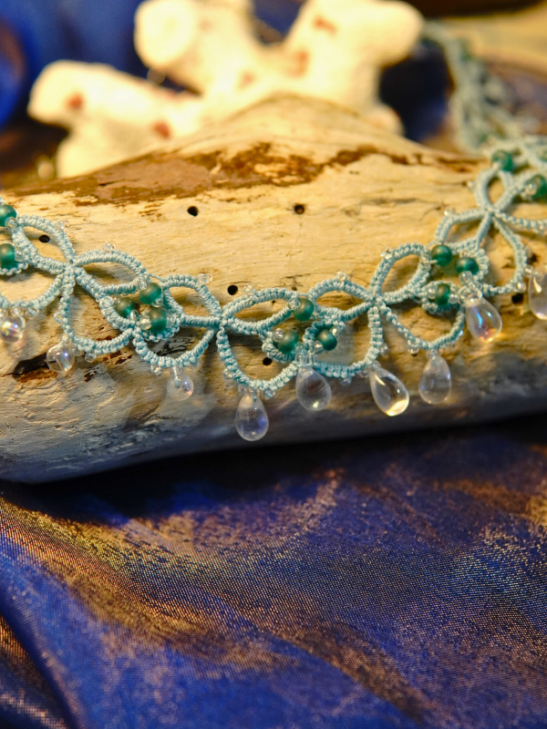 Seafoam lace jewelry set - perfect for ocean lovers.