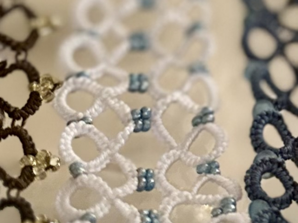 "Snowmelt Whisper" Tatted Lace Bracelet
