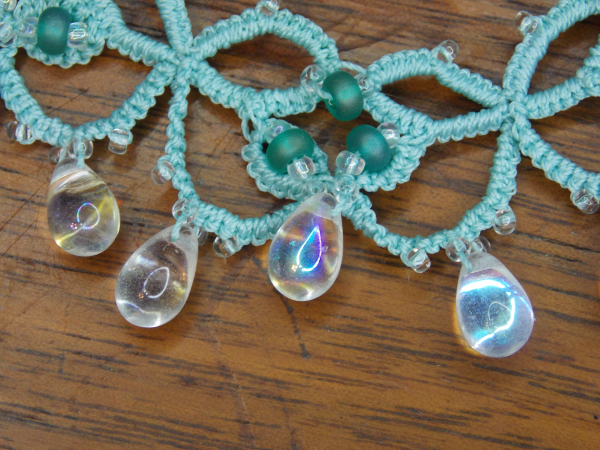 "Sea Foam: Tidewisp" Tatted Lace Necklace