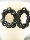Black Circles Needle Tatted Earrings