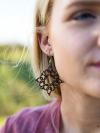 Boho lace jewelry, brown tatted earrings by A Knotted Life.