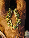 Green lace jewelry set with shimmering drop beads