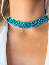 Pale tatted lace choker with Swarovski crystals