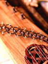 Lanternroot bracelet on wooden instrument