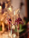 Mauve and rose lace earrings with faceted beads