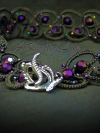 Fantasy-style black and violet lace necklace.