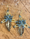 Elven lace earrings shown close up