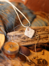 Pearlescent alabaster clay necklace