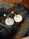 Round alabaster artisan earrings