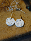 Textured lace clay earrings