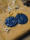 Shimmer blue lace detail earrings