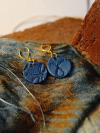 Shimmer blue lace detail earrings