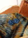 Blue clay round statement earrings
