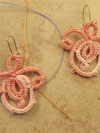 Soft varigated pink earrings with organic blooming loop design
