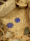 "Stardrift Hoops" Blue and Silver Tatted Lace Earrings