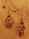 Celtic Knot Bronze Earrings - Wanderthread Line Celtic-inspired earrings with looped lace patterns
