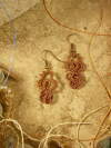 Bronze tatted earrings with Celtic knot-inspired design