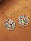 Sub Rosa Tatted Lace Earrings in Pastel Thread