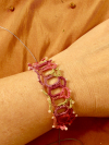"Sunwarmed Trellis" Adjustable Tatted Lace Bracelet