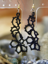 Twilight Tangle Tatted Earrings capture dusk in elegant handmade lace.