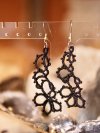Long black tatted earrings handcrafted in airy nylon thread.