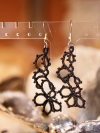 Lightweight Handmade Lace Earrings in Flowing Design Long black tatted earrings handcrafted in airy nylon thread.