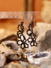 Hand-tatted black lace earrings inspired by twilight movement.