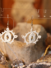 Glimmergaze lace earrings with eye-shaped design