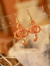 Tatted lace Bloomdrop earrings with crystal bead drops
