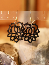 Tatted Lace Earrings shaped like pineapple lace against boho backdrop